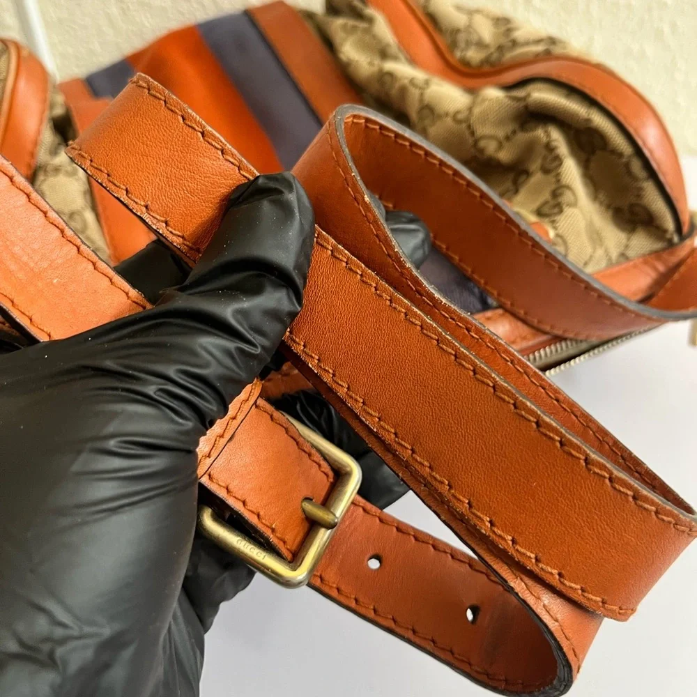 Gucci Beige and Orange Canvas Boston bag - Picture 5 of 16